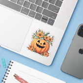 Sticker Happy Halloween (Ordinateur portable avec iPhone)