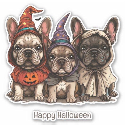 Sticker Happy Halloween Bulldogs français (Devant)