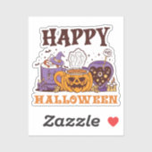 Sticker Happy Halloween café brasse (Feuille)