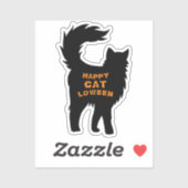 Sticker Happy Halloween Chat noir Catloween Vinyl minuscul (Feuille)
