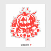 Sticker Happy Halloween Jack-o'-lantern (Feuille)