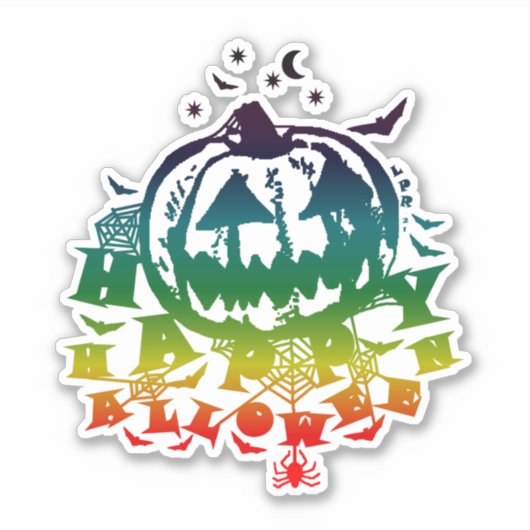 Sticker Happy Halloween Jack-o'-lantern Multi Color (Devant)