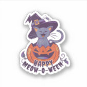Sticker Happy Halloween Meowoween Tank Top (Devant)