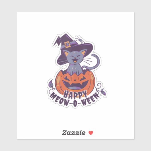 Sticker Happy Halloween Meowoween Tank Top (Feuille)