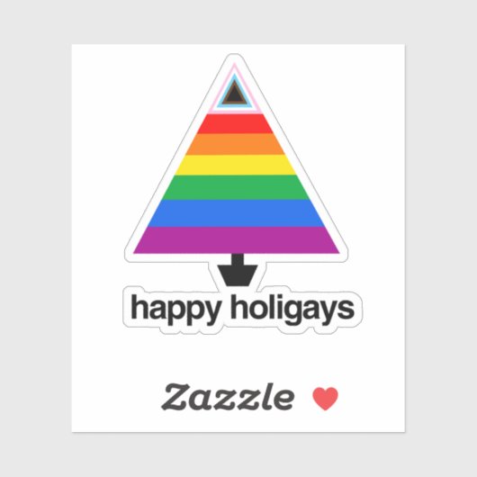 Sticker Happy Holigays Progress Pride Tree (Feuille)