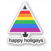 Sticker Happy Holigays Progress Pride Tree (Devant)
