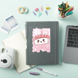 Sticker Happy Kawaii Sushi Japonais Alimentation Lover Cad