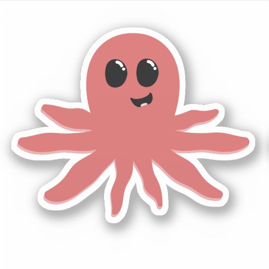 Sticker Happy Little Octopus - Dessin (Devant)