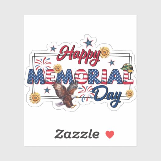 Sticker Happy Memorial Day (Feuille)