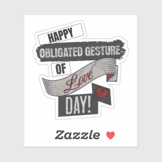 Sticker Happy Obligated Gesture of Love Day Valentines Day (Feuille)