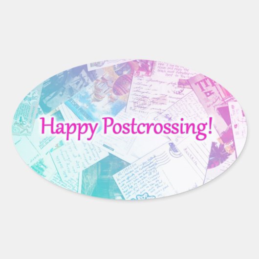 Sticker "Happy Postcrossing" (Voorkant)