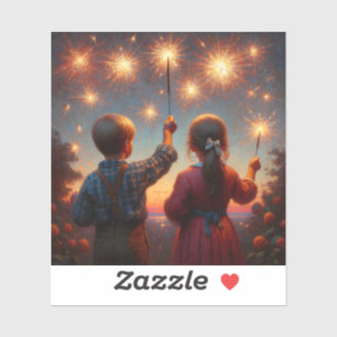 Sticker Happy Quatrième Enfants avec Sparklers Personnalis