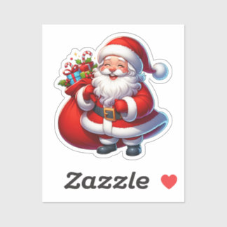 Sticker Happy Santa Claus Christmas