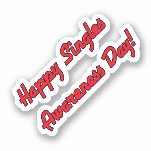 Sticker Happy Singles Awareness Day Text Design (Devant)