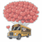 Sticker Happy Valentine's Day Bus with Owl (Devant)