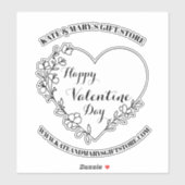 Sticker Happy Valentine's Day Business Name Website (Feuille)