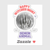 Sticker happy witches night demon animal (Feuille)