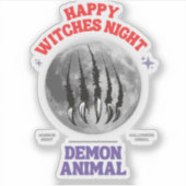 Sticker happy witches night demon animal (Devant)