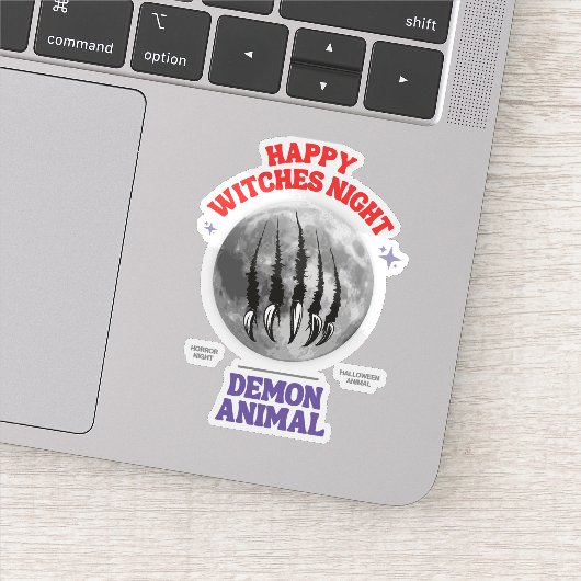 Sticker happy witches night demon animal (Détail)