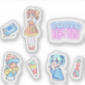 Sticker Harajuku Anime Girl (Devant)