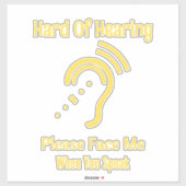 Sticker Hard Of Hearing (Feuille)