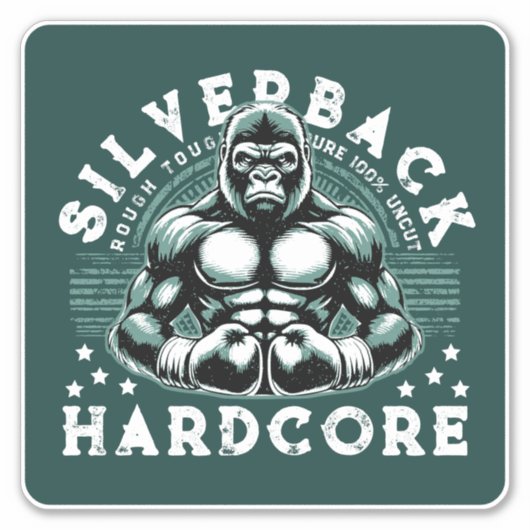 STICKER HARDCORE SILVERBACK GORILLA (Devant)