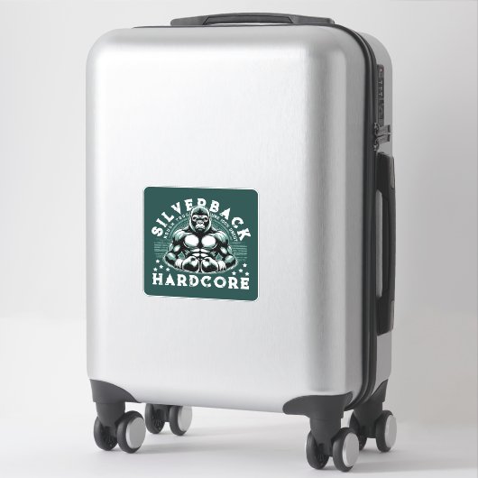STICKER HARDCORE SILVERBACK GORILLA (Sur valise)