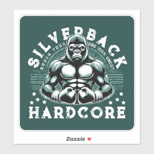 STICKER HARDCORE SILVERBACK GORILLA (Feuille)