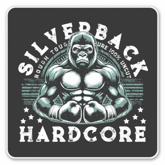 STICKER HARDCORE SILVERBACK GORILLA (Devant)