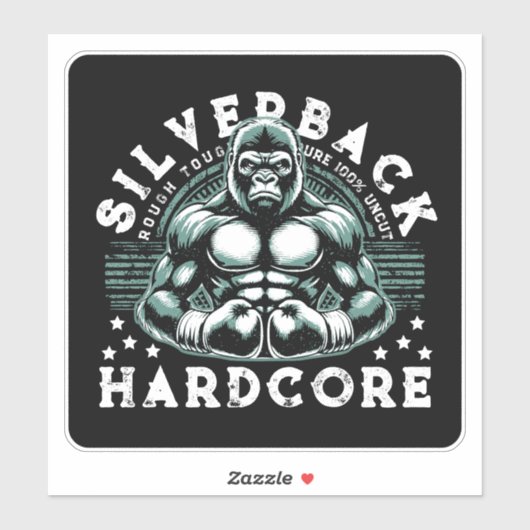 STICKER HARDCORE SILVERBACK GORILLA (Feuille)