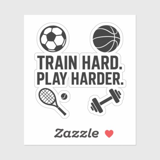 Sticker Harder Play Dur Train (Feuille)