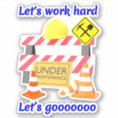 Sticker Hardhat sous maintenance - ouvriers du bâtiment (Devant)