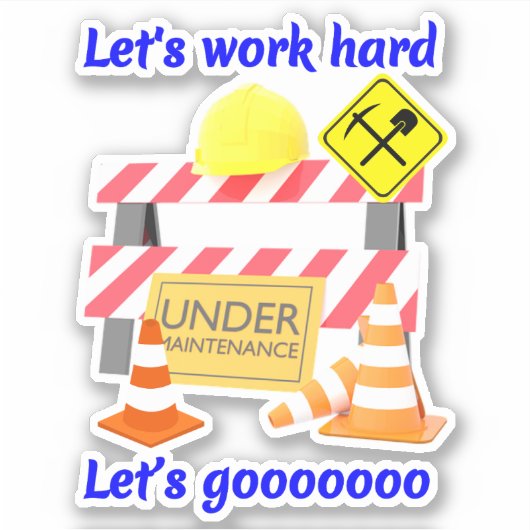 Sticker Hardhat sous maintenance - ouvriers du bâtiment (Devant)