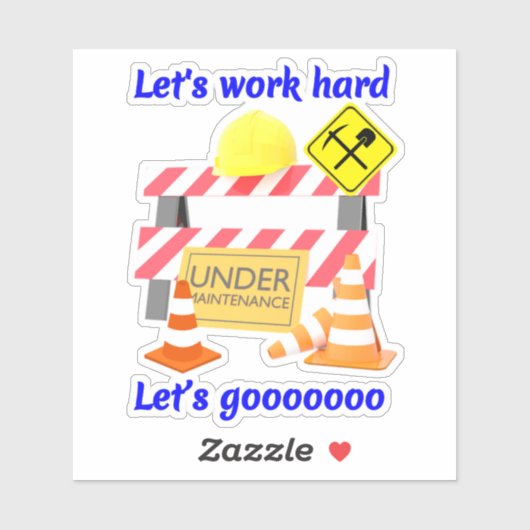 Sticker Hardhat sous maintenance - ouvriers du bâtiment (Feuille)