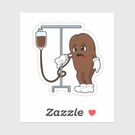 Sticker Haricot de café avec pot de café (Feuille)