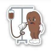 Sticker Haricot de café avec pot de café (Devant)