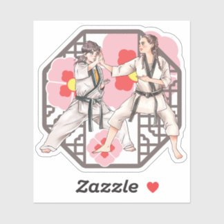 Sticker Harmonie Martiale - Duo Féminin en Action