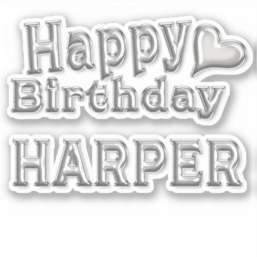Sticker Harper Happy Birthday (Devant)