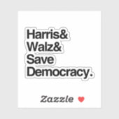 Sticker Harris et Walz et Save Democracy (Feuille)