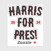 Sticker Harris pour le président 2024 (Feuille)