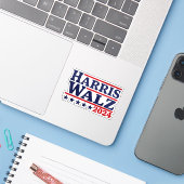 Sticker Harris Walz 2024 Président (Ordinateur portable avec iPhone)