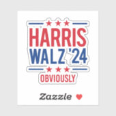 Sticker Harris Walz 24 - Évidemment (Feuille)