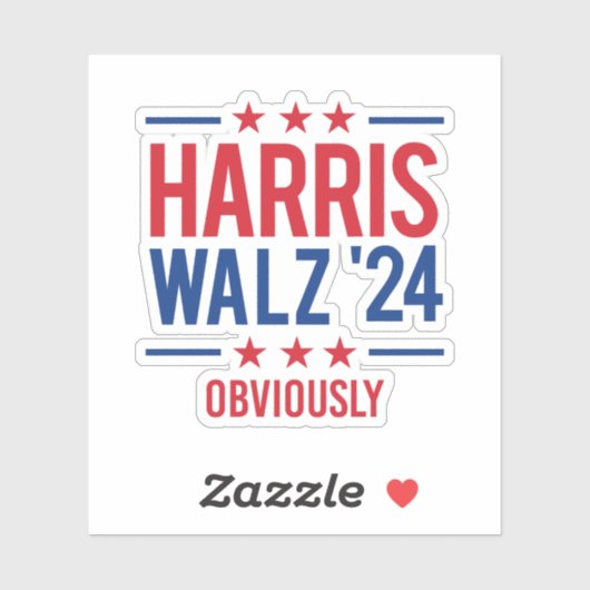 Sticker Harris Walz 24 - Évidemment (Feuille)