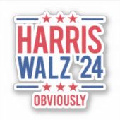 Sticker Harris Walz 24 - Évidemment (Devant)