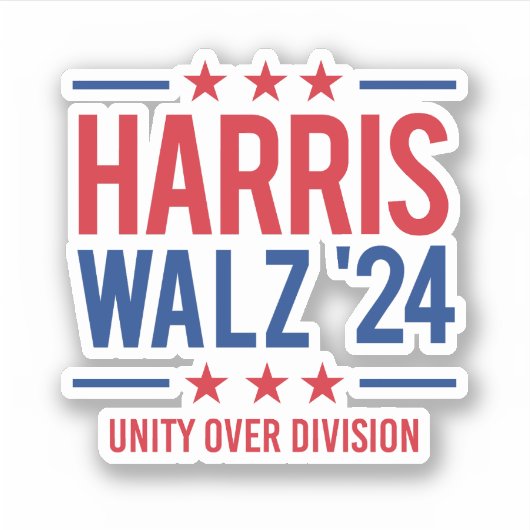 Sticker Harris Walz 24 - L'unité sur la division (Devant)
