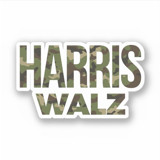 Sticker Harris Walz Camouflage 2024 (Devant)