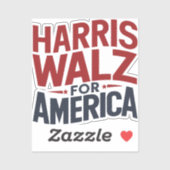Sticker harris walz pour l'amérique (Feuille)