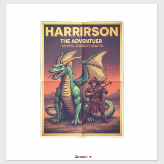 Sticker Harrison le Voyageur – Concept d'Esprit d'Aventure (Feuille)