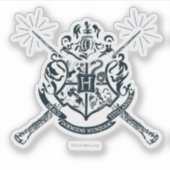 Sticker Harry Potter | Blason de Poudlard aux baguettes cr (Devant)