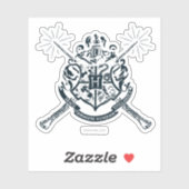Sticker Harry Potter | Blason de Poudlard aux baguettes cr (Feuille)